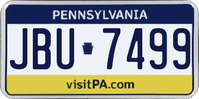 PA license plate JBU7499