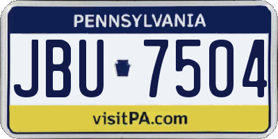PA license plate JBU7504