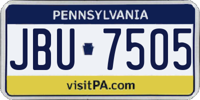 PA license plate JBU7505