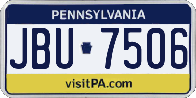 PA license plate JBU7506