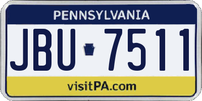 PA license plate JBU7511