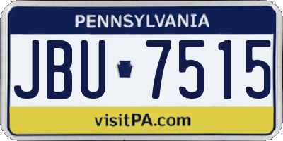 PA license plate JBU7515