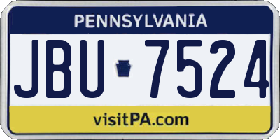 PA license plate JBU7524