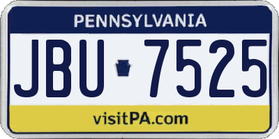 PA license plate JBU7525