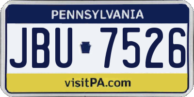 PA license plate JBU7526