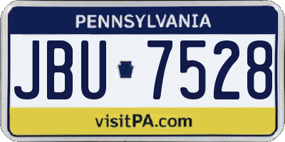 PA license plate JBU7528