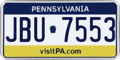 PA license plate JBU7553