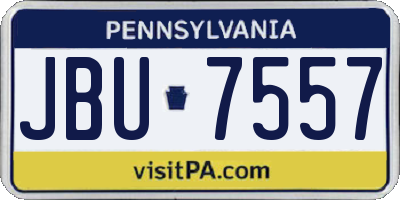 PA license plate JBU7557