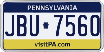 PA license plate JBU7560