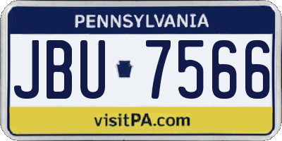 PA license plate JBU7566