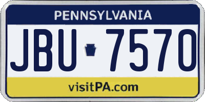 PA license plate JBU7570