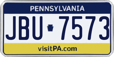 PA license plate JBU7573