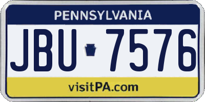 PA license plate JBU7576