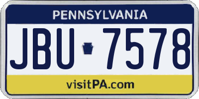 PA license plate JBU7578