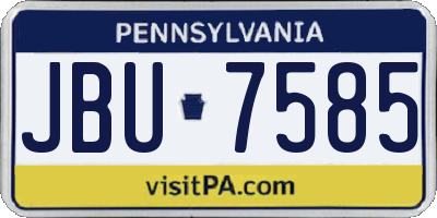 PA license plate JBU7585