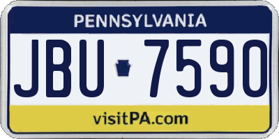 PA license plate JBU7590