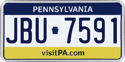 PA license plate JBU7591