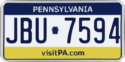 PA license plate JBU7594