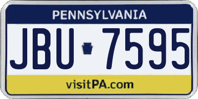 PA license plate JBU7595