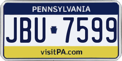 PA license plate JBU7599