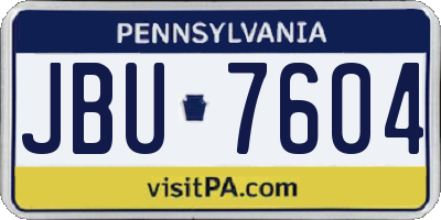 PA license plate JBU7604