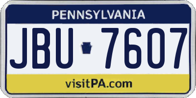 PA license plate JBU7607