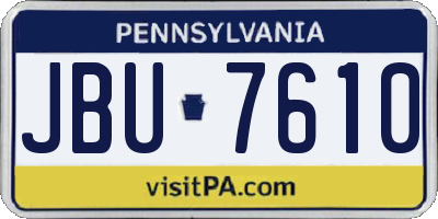 PA license plate JBU7610