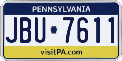 PA license plate JBU7611