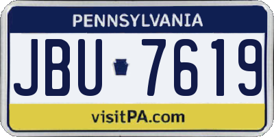 PA license plate JBU7619