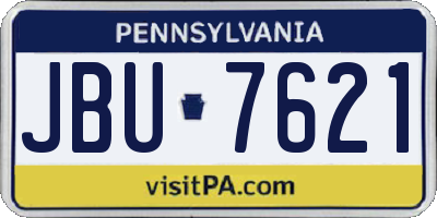 PA license plate JBU7621