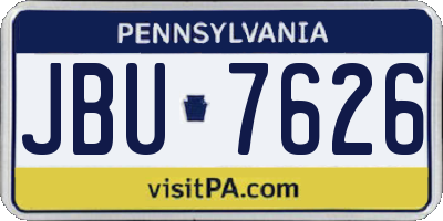 PA license plate JBU7626