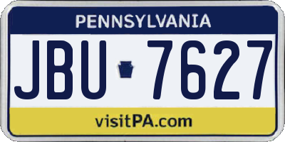 PA license plate JBU7627