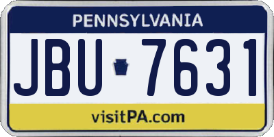 PA license plate JBU7631