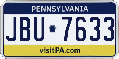 PA license plate JBU7633