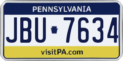 PA license plate JBU7634