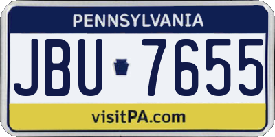 PA license plate JBU7655