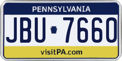 PA license plate JBU7660
