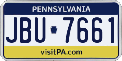 PA license plate JBU7661