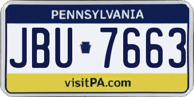 PA license plate JBU7663