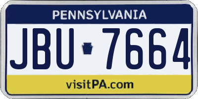 PA license plate JBU7664
