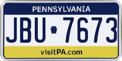 PA license plate JBU7673
