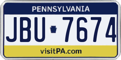 PA license plate JBU7674
