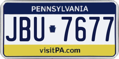 PA license plate JBU7677