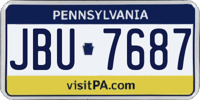 PA license plate JBU7687