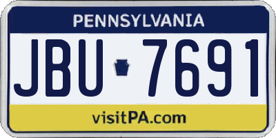 PA license plate JBU7691