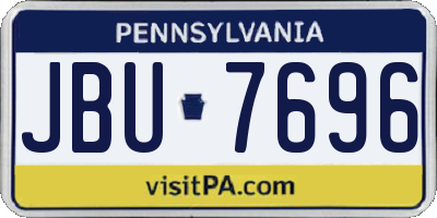 PA license plate JBU7696