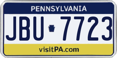 PA license plate JBU7723