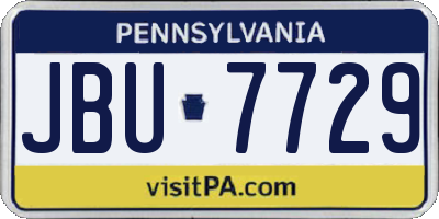 PA license plate JBU7729
