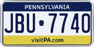 PA license plate JBU7740