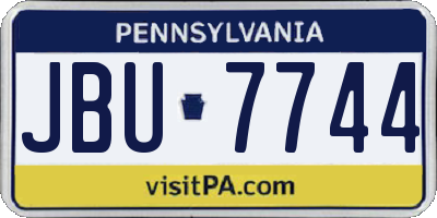 PA license plate JBU7744